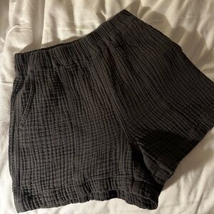 Madewell Black High Waist Textured Shorts